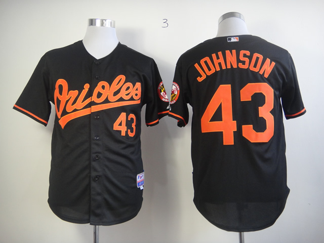 Men Baltimore Orioles #43 Johnson Black MLB Jerseys